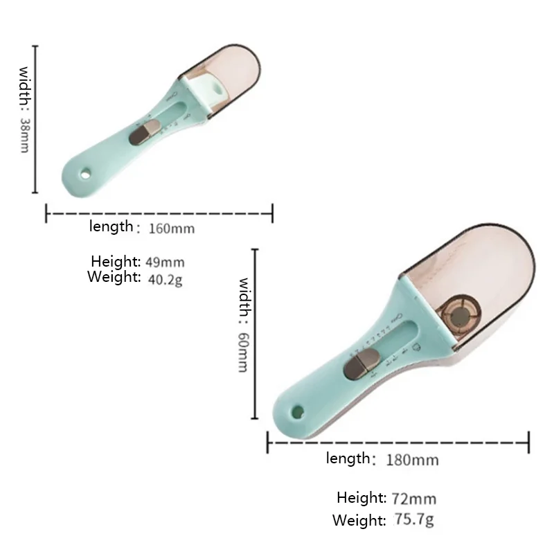 

2Pcs Adjustable Measuring Spoons with Magnetic Snaps Multifunctional Markings Magnetic Scoop Teaspoons