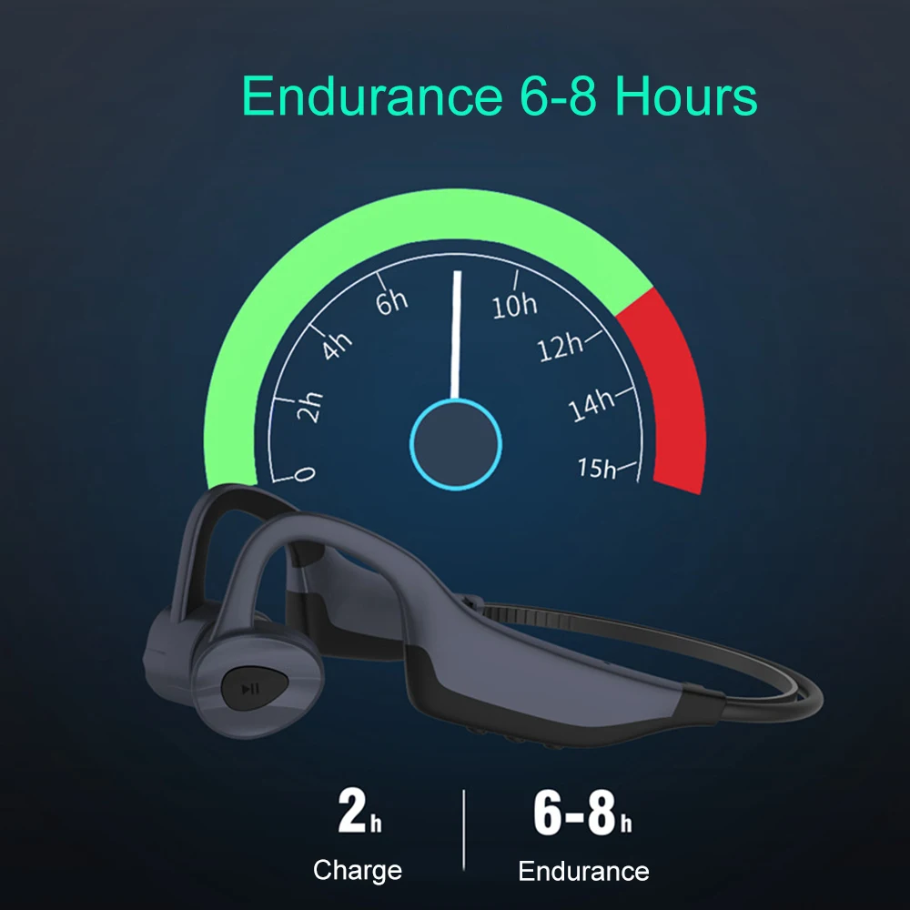 IPX8 водонепроницаемые наушники Bluetooth 5 0 костная проводимость беспроводная