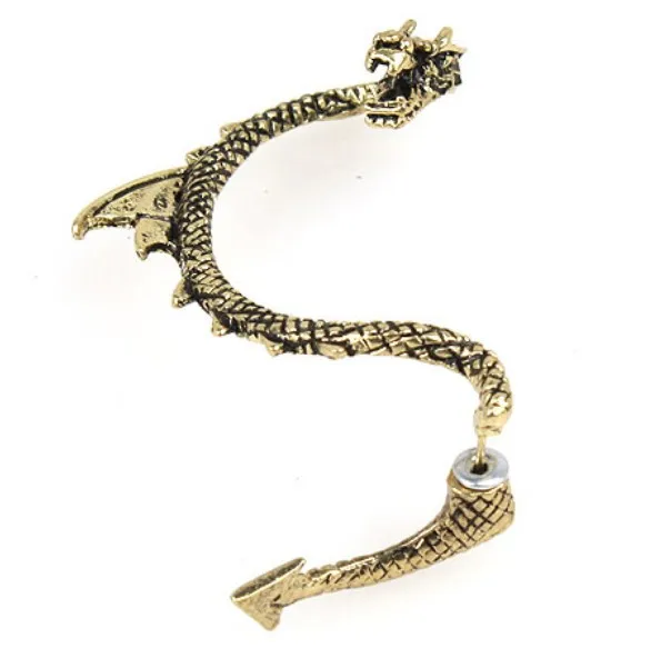 ER018 Hot Retro Fashion rock and roll dragon Earhook not pierced ears Earrings for women jewelry