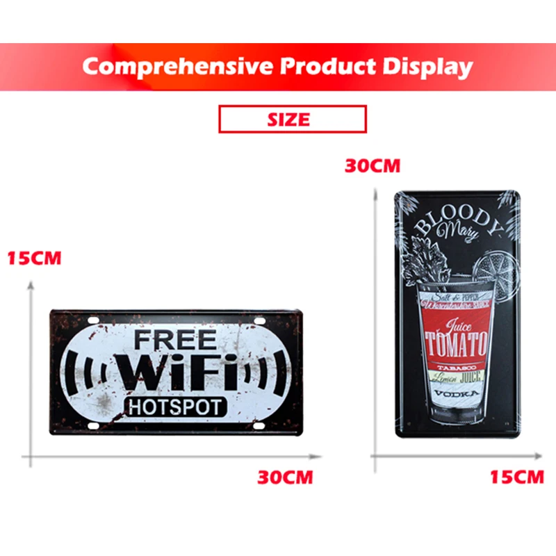 

US Flag Metal License Plate Car Tag Novelty Home Decoration for Women Girls Men Boys Wall Stickers Metal Sign Car Tag Decor