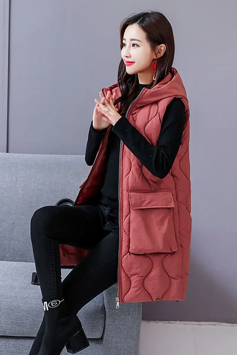 2021 осень-зима весенний хлопковый дутый жилет женские пальто с капюшоном теплая