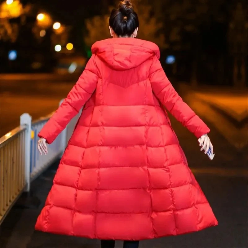 Women New Thick Cotton-padded Jacket 2021 Winter Female Long Slim Slimming The Knee Korean Cotton-padded Jacket Hooded Coat A430
