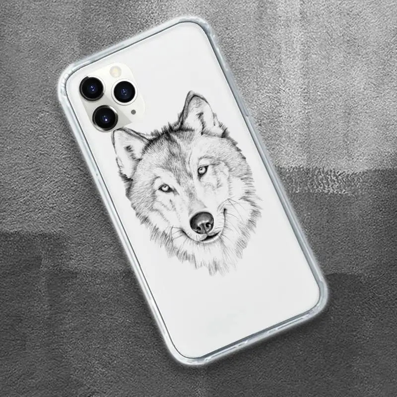 

Animal Wolf Cartoons Phone Case Transparent for iPhone 11 12 mini pro XS MAX 8 7 6 6S Plus X 5S SE 2020 XR
