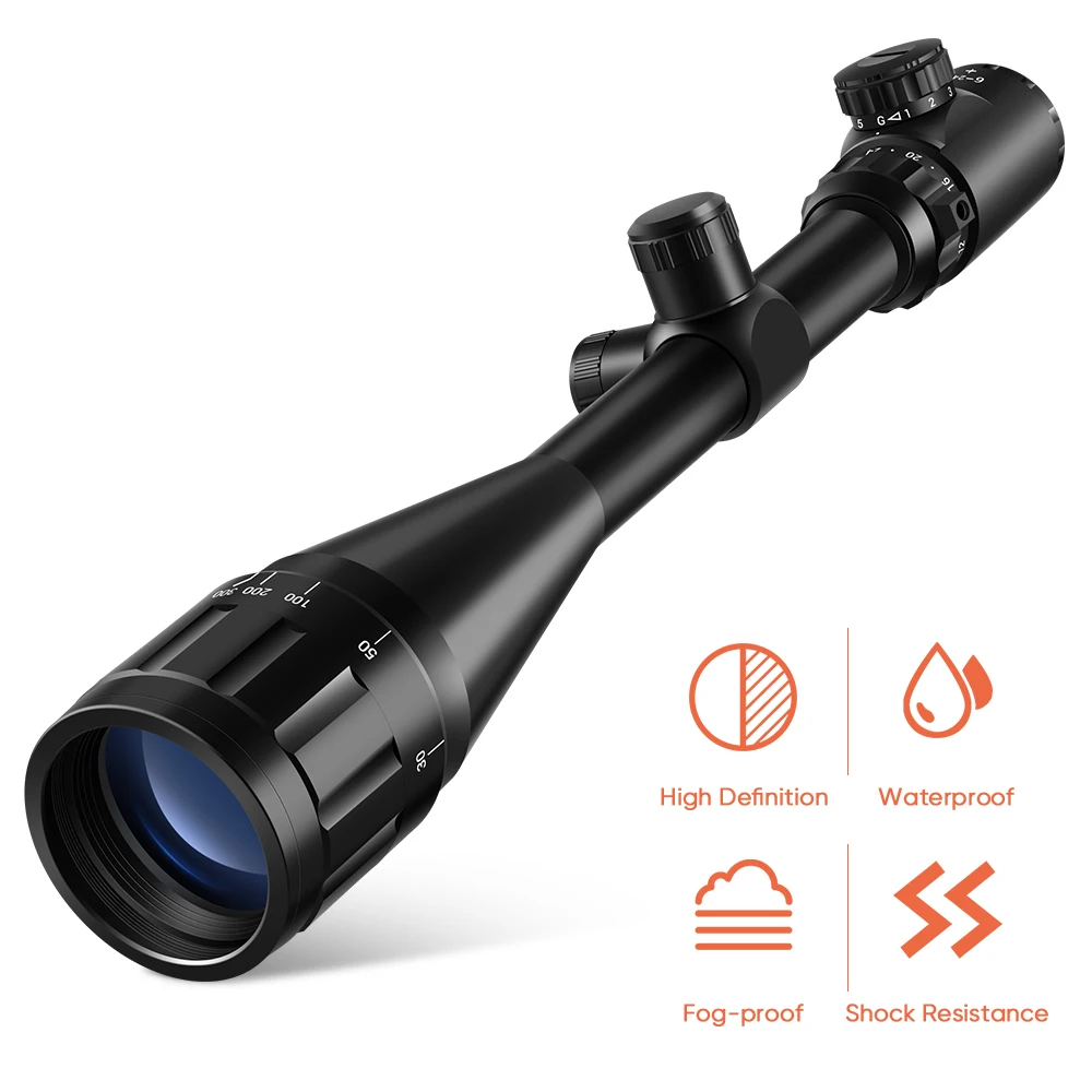 6 24x50 AOE Riflescope Регулируемый зеленый красный точечный охотничий светильник Оптика