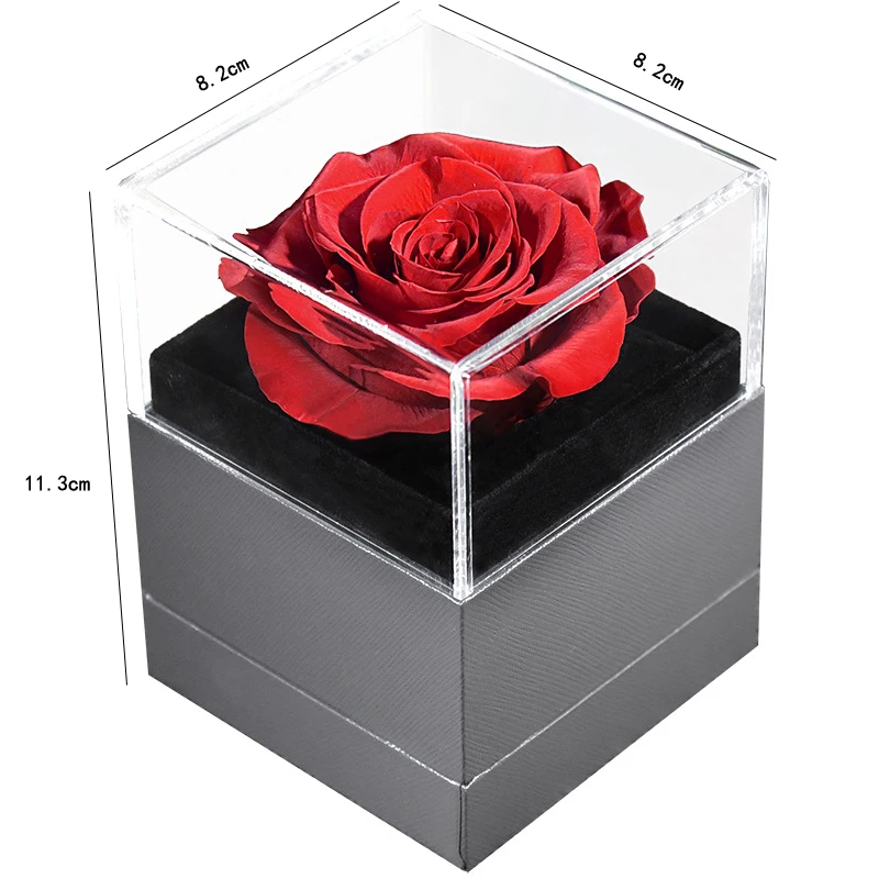 

ROSE SPACE Dried Flower Real Rose Jewelry Gift Box For Christmas Wedding Valentine's Day Mother's Day Girlfriend Birthday Gift