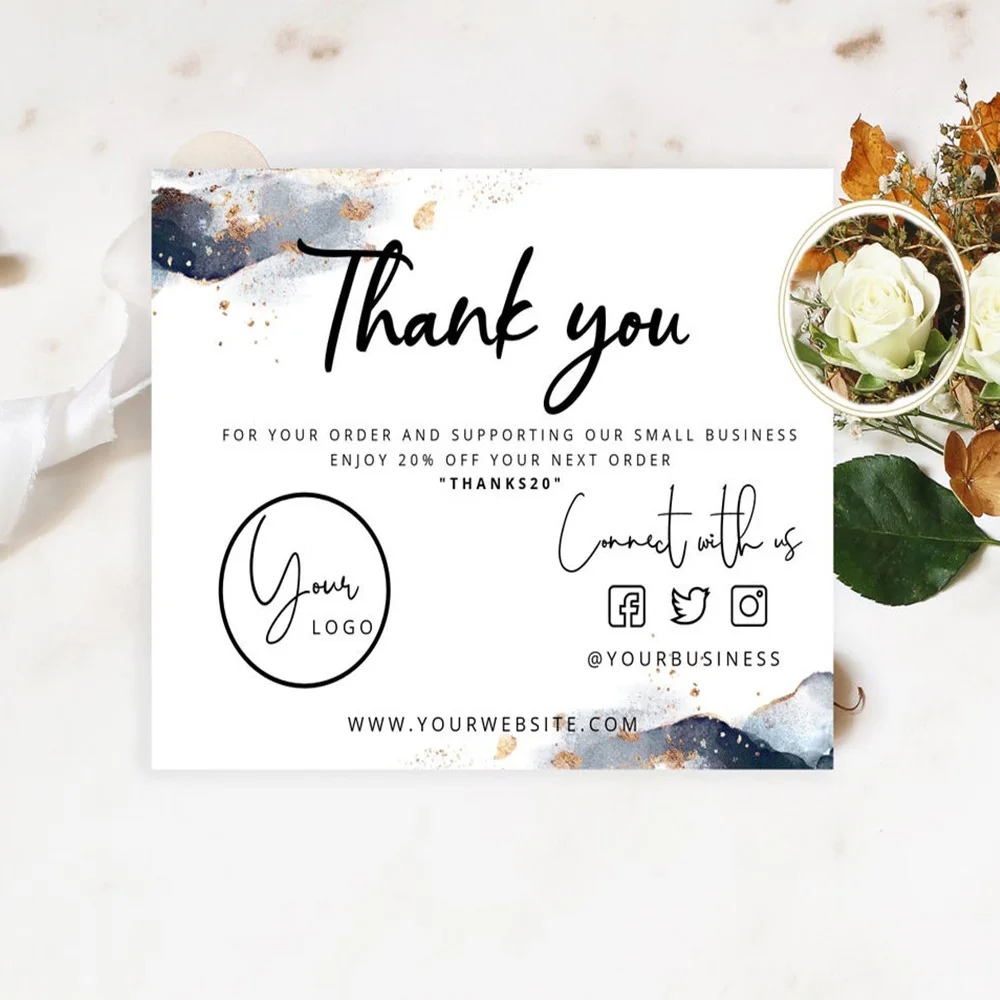 

Personalize logo Handmade with love card. Editable Thank You card for small business. Editable Instant Download