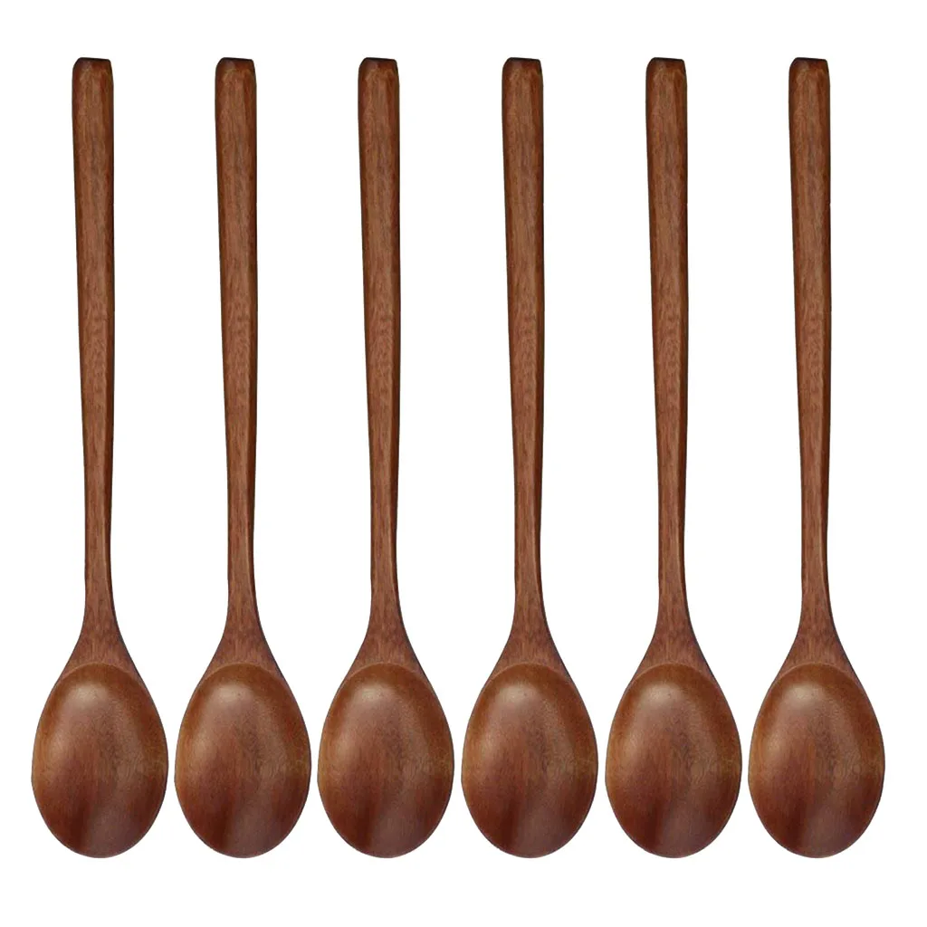 6PC Wooden Spoon Porridge Soup Home Restaurant Kitchen Cooking Tool Utensil Set | Utensils