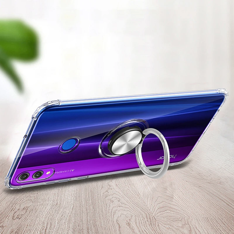 For Huawei Honor 8x case cover phone cases max TPU silicone 360 ring 8 x Transparent Car honor8x on coque Support Flip |