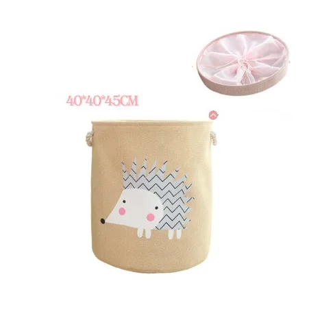 40x45cm(with lid) Высококачественная Складная Брезентовая корзина для грязной одежды из мультфильма, ведро для хранения детских игрушек, покрывало и коробка для хранения журналов, Органайзер - Цвет: 40x45cm(with lid)