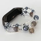 Ремешок для Xiaomi Mi Band 5, 6, сменный Браслет с бусинами, розовый