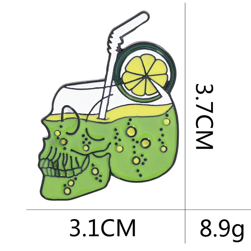 Брошь в стиле панк из металлического сплава с изображением заварочного сока