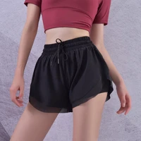 womens shorts high waist anti empty fitness yoga pants loose outer wear running quick drying thin section training quick drying
