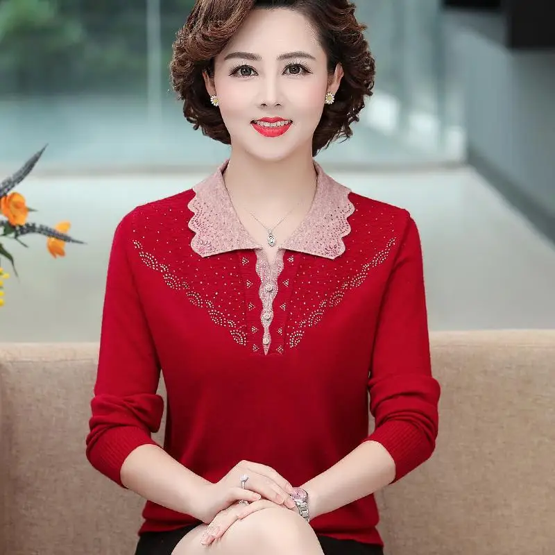 2021 женские кашемировые свитера для среднего возраста пуловеры размера плюс 4XL