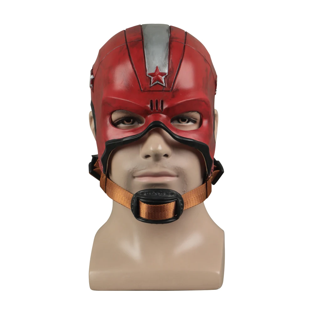 

Cosplay Black Widow Red Guardian Mask Superhero Captain Aleksey Helmet Latex Maska Halloween Party Prop