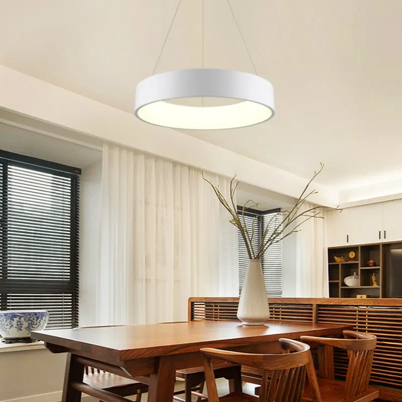 

Современный светодиодный кольцевой подвесной светильник в скандинавском стиле, комнатное декоративное круглое освещение для гостиной, сп...