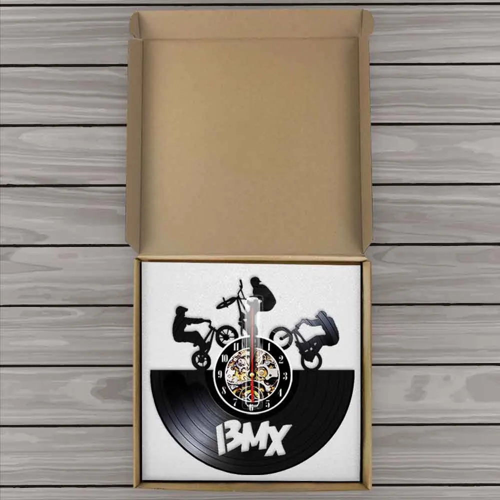 Винтажные светодиодсветодиодный настенные часы BMX для езды на велосипеде