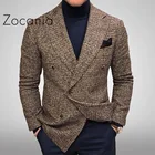 Классический мужской блейзер, деловой костюм, облегающий, осенняя мужская одежда, мужской пиджак в клетку, мужской пиджак