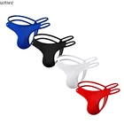 U-образный мешочек, увеличивающий грудь, цельный тонкий бюстгальтер ледяной шелк мужские стринги с двойным ремнем, сексуальный бесшовный бюстгальтер Для мужчин, однотонные Трусы-стринги с низкой посадкой