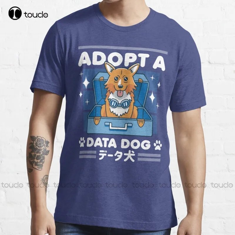 Новинка футболка с надписью Adopt A Data Dog рубашки для женщин и мужчин мужская унисекс