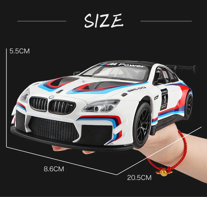 1:24M6GT3 Игрушечная модель автомобиля из сплава. Модель легкосплавного для