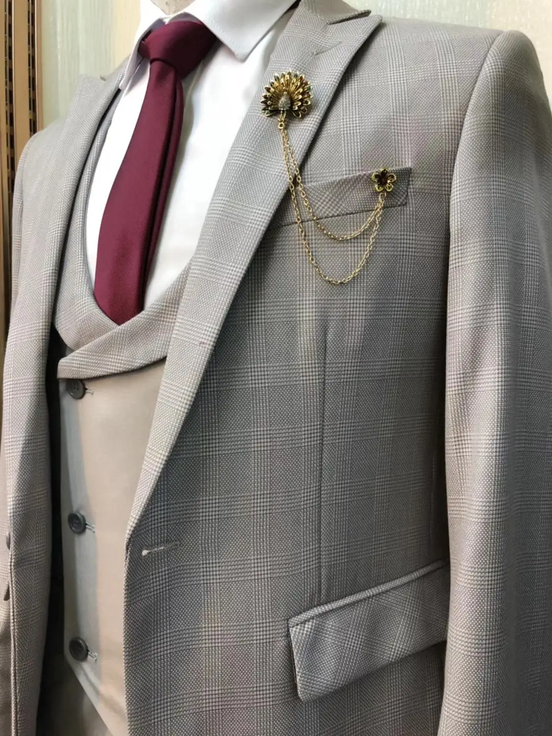 Мужские смокинговые костюмы 2019 свадебные для мужчин мужские terno slin с брюками 3