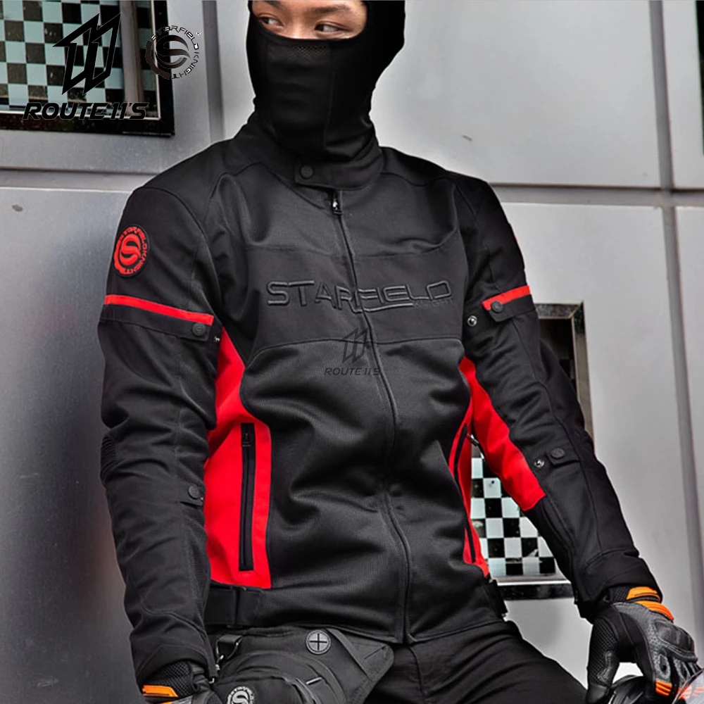 

Новая мотоциклетная куртка STAR FIELD KNIGHT, сетчатая дышащая защитная одежда для верховой езды, летняя модная подходящая по цвету рыцарская курт...