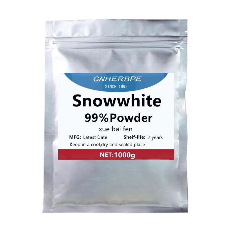 

50-1000g 99% Snowwhite Extract Powder,Xue Bai Fen,Food Grade/Cosmetics Grade Nature Snow White Powder,Whitening Skin,Anti Aging