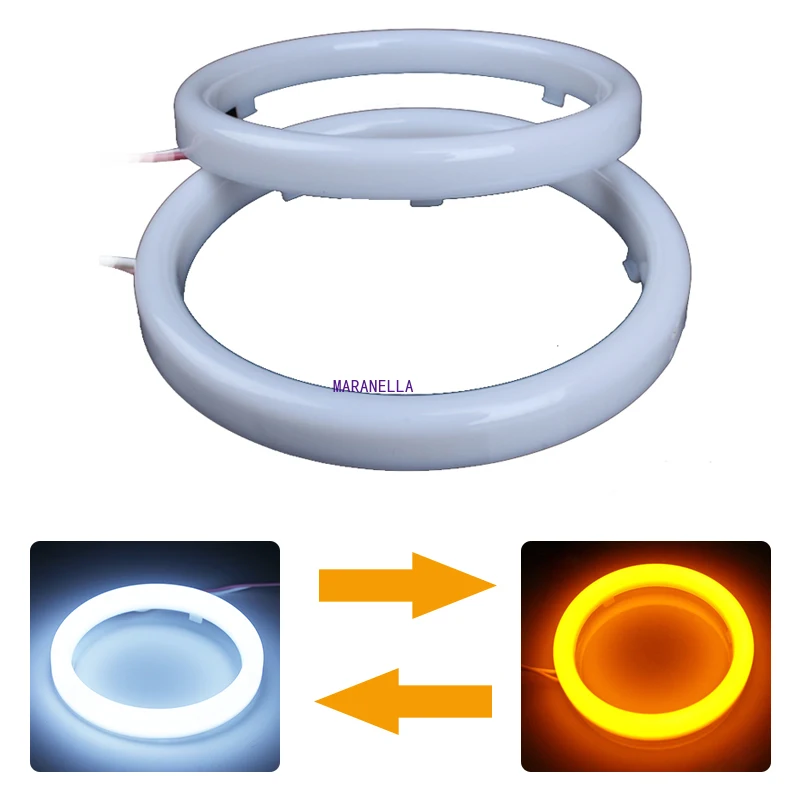 

Car Halo Rings Angel Eyes LED White and Yellow 60/70/80/90/95/100/110/120 MM Motorcycle Car Angel Eyes LED Waterproof DC 12V 3W