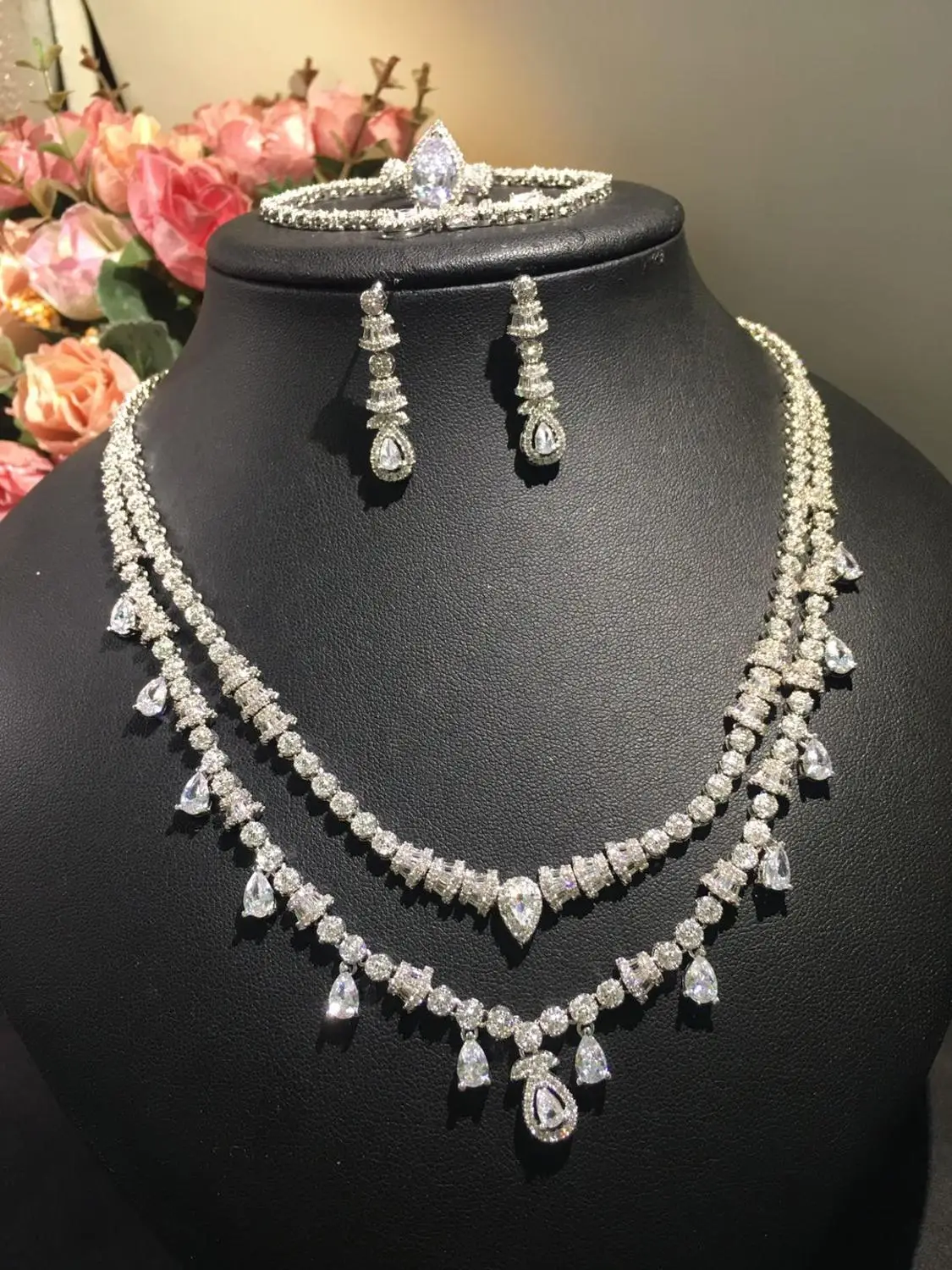 Jankelly африканские 4 шт. Свадебные Ювелирные наборы из циркония для вечерние