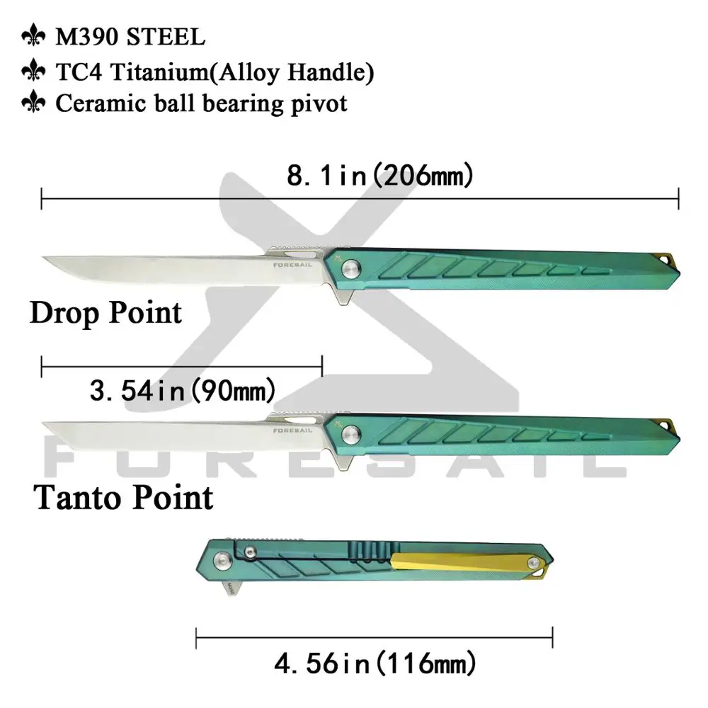 Складной нож FORESAIL-M390 уличный высокой твердости с лезвием из нержавеющей стали