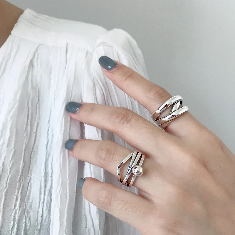 Античное винтажное плетение серебра 925 кольца на палец 100% пробы серебряные для