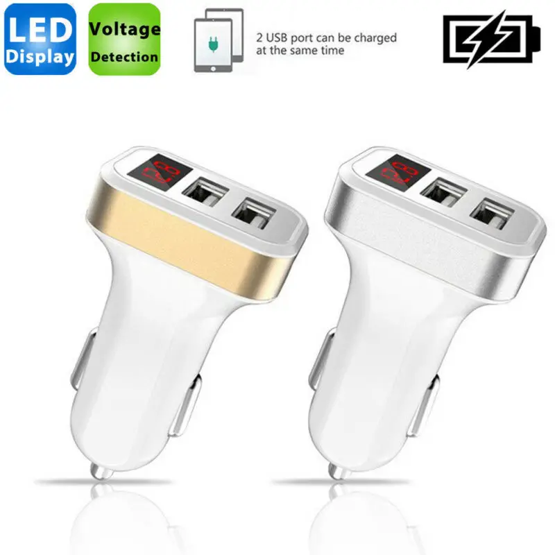 Dual USB Car Charger OLAF Digital Display LED GPS Automatic Fast Charging Adapter Chargers for Samsung Xiaomi Tablet | Мобильные