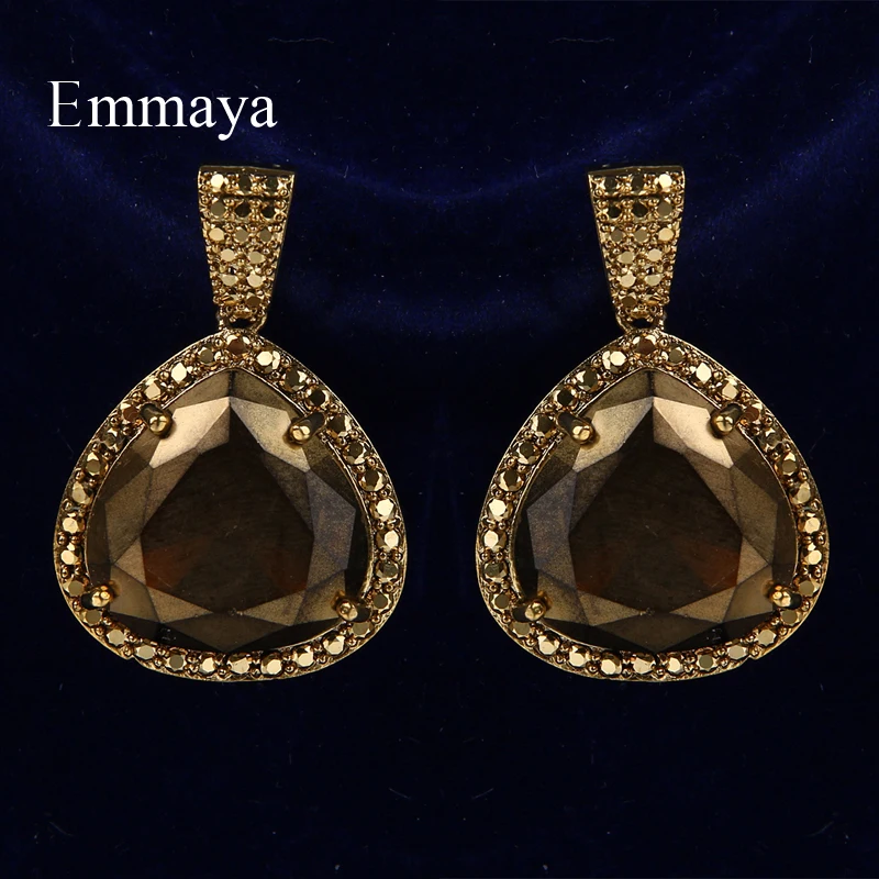 Женские серьги с фианитом Emmaya вечерние из медного сплава в старинном стиле