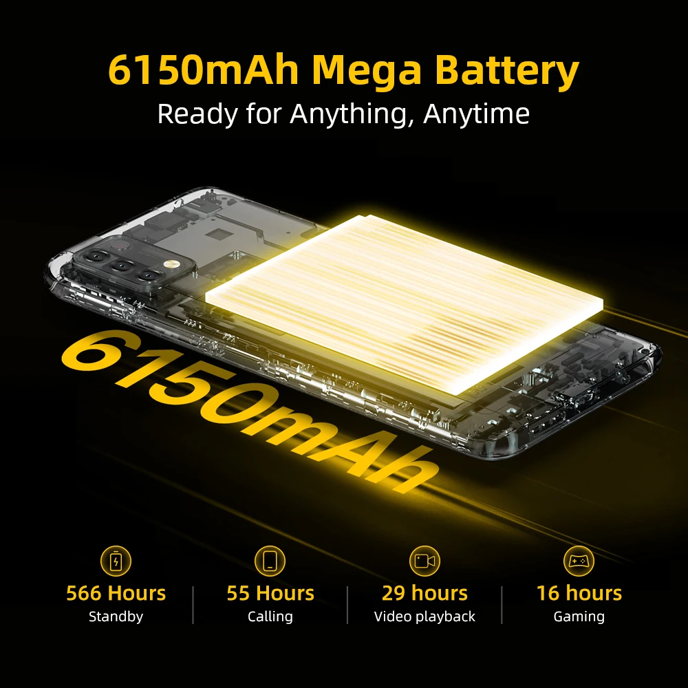 UMIDIGI Power 5 Global Version Smartphone Android 11 4GB 128GB Helio G25 16MP AI Triple Camera 6150mAh 6.53'' HD+ Full Screen |
