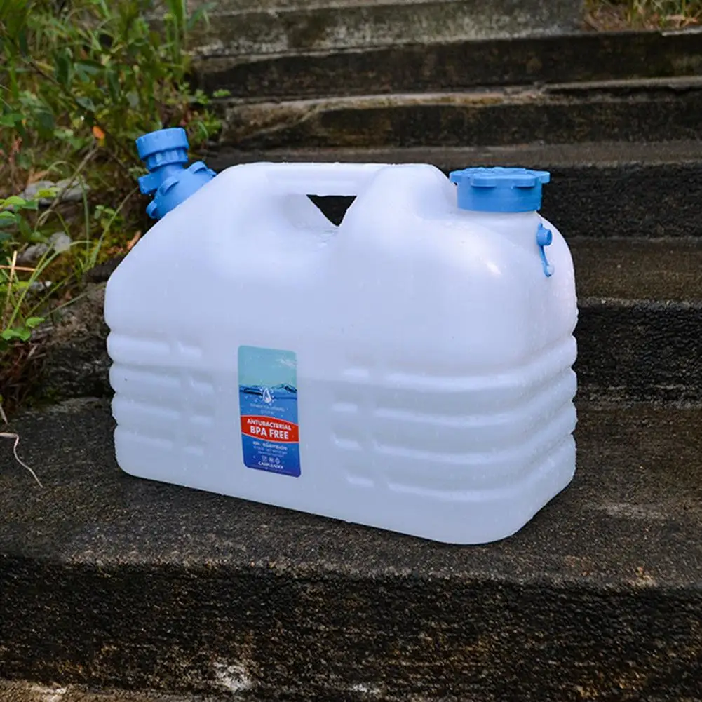 

PE Water Container with Water Tube and Cap Camping Outdoor Reusable Storage Picnic Portable With Lid Home Drinking Water Bucket
