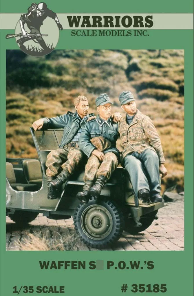 

1/35 немецкие каучуковые наборы времен Второй мировой войны (3 фигурки/набор, без машины), упаковка «уорриоры», разборная, Неокрашенная коробка № 35185