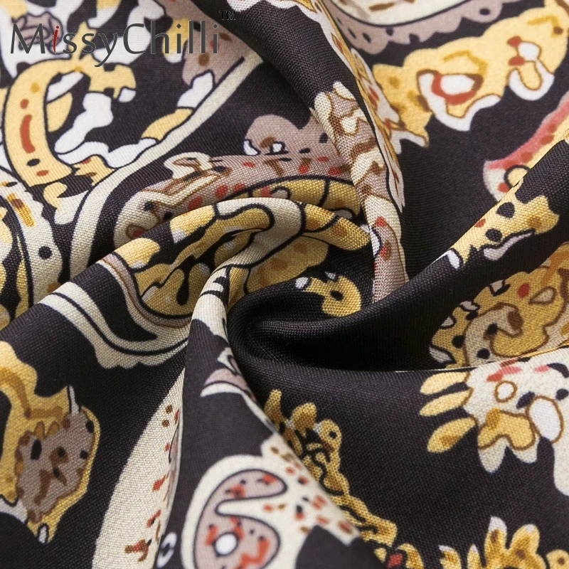 MissyChilli сексуальный принт Пейсли огурцы рисунок с завышенной талией блузка