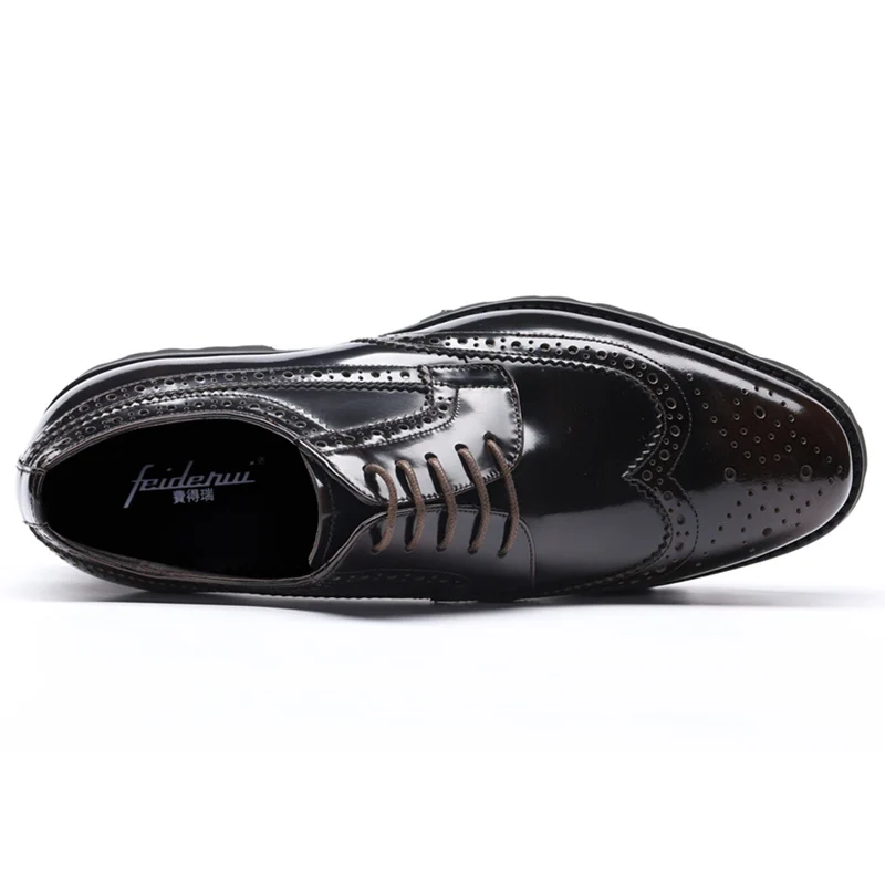 Мужские оксфорды из лакированной кожи с круглым носком на шнуровке|Туфли| |