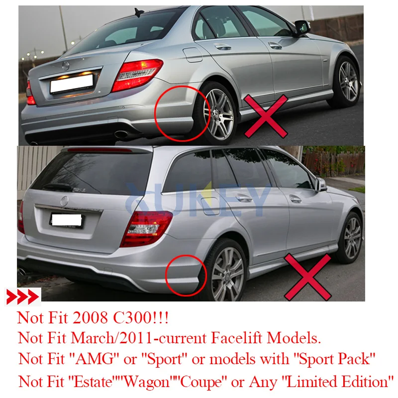 Набор брызговиков для Benz C Class C-Class C250 C350 W204 2008 2009 2010 2011 пред-Facelift Брызговики