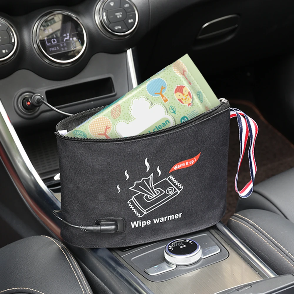 

Portable Wipes Heater Wipes Warmer Dispenser Bag Baby Wipes Heater Thermostat Warm Wet Tissue Paper Case Napkin Heating Bag Kid