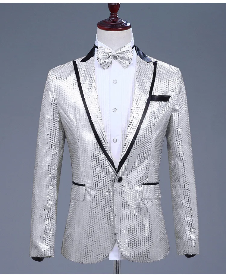 

Fashion Blazer Masculino Mens Suit Blazer Brand New Sequined Suit Jacket Men Blazer Party Prom Stage Costumes for Singer 2020