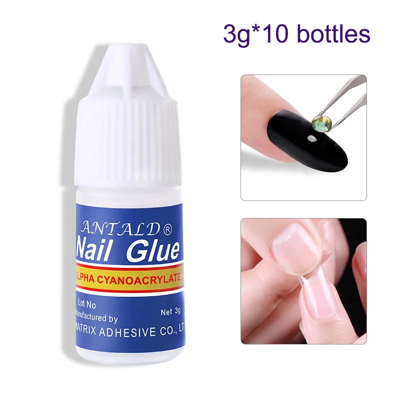 

10 Pcs Nail Glue for UV Acrylic Rhinestones Stickers False Tips Nails Decoration Nail Accessories Nail Rhinestone Gel