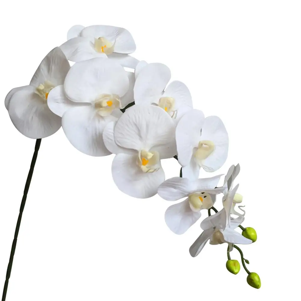 9 белый искусственный цветок фаленопсиса декоративные орхидеи из латекса с