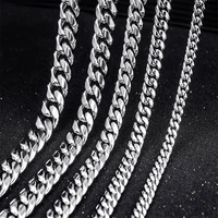 stainless steel link chain for men jewelry long hip hop women necklace neck choker bracelet accessories friends gift