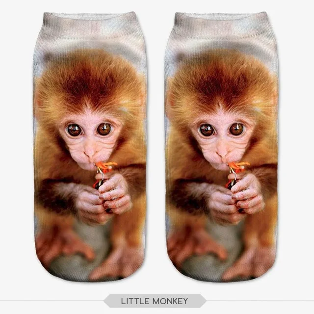 7 Модные Милые 3D Носки с рисунком крутой обезьяны Sox женские носки Chaussette Animal Веселая 3D-печать носки до лодыжки унисекс художественные носки - Цвет: 7