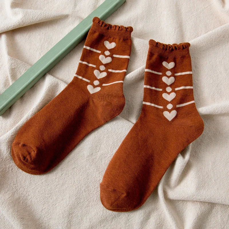 

1Pair Cute Women Socks Color Novelty Cute Heart Girls Socks Summer Street Fashion Casual Shallow Top Cotton Socks
