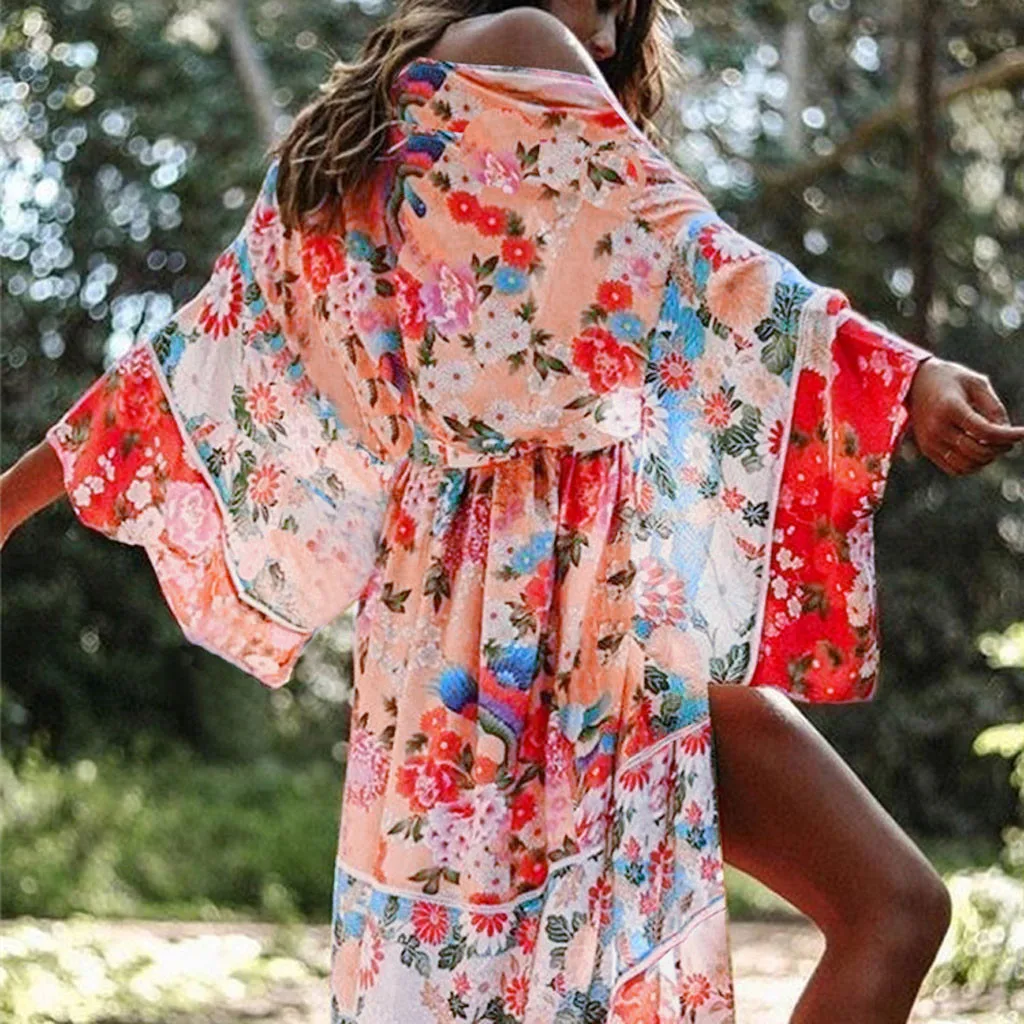 Пляжная накидка Женский шифоновый свободный солнцезащитный костюм пляжное