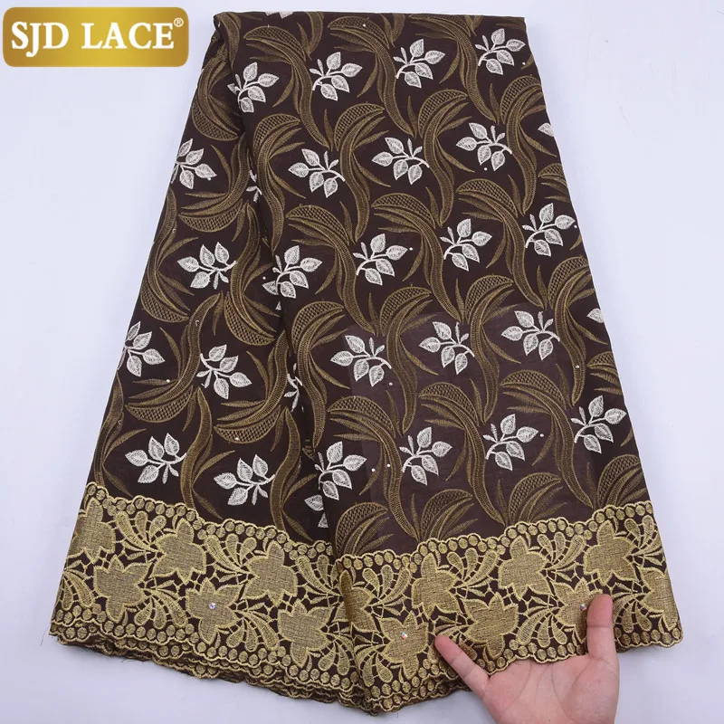 Кружево SJD горячая Распродажа тонкая африканская сухая кружевная ткань с камнями