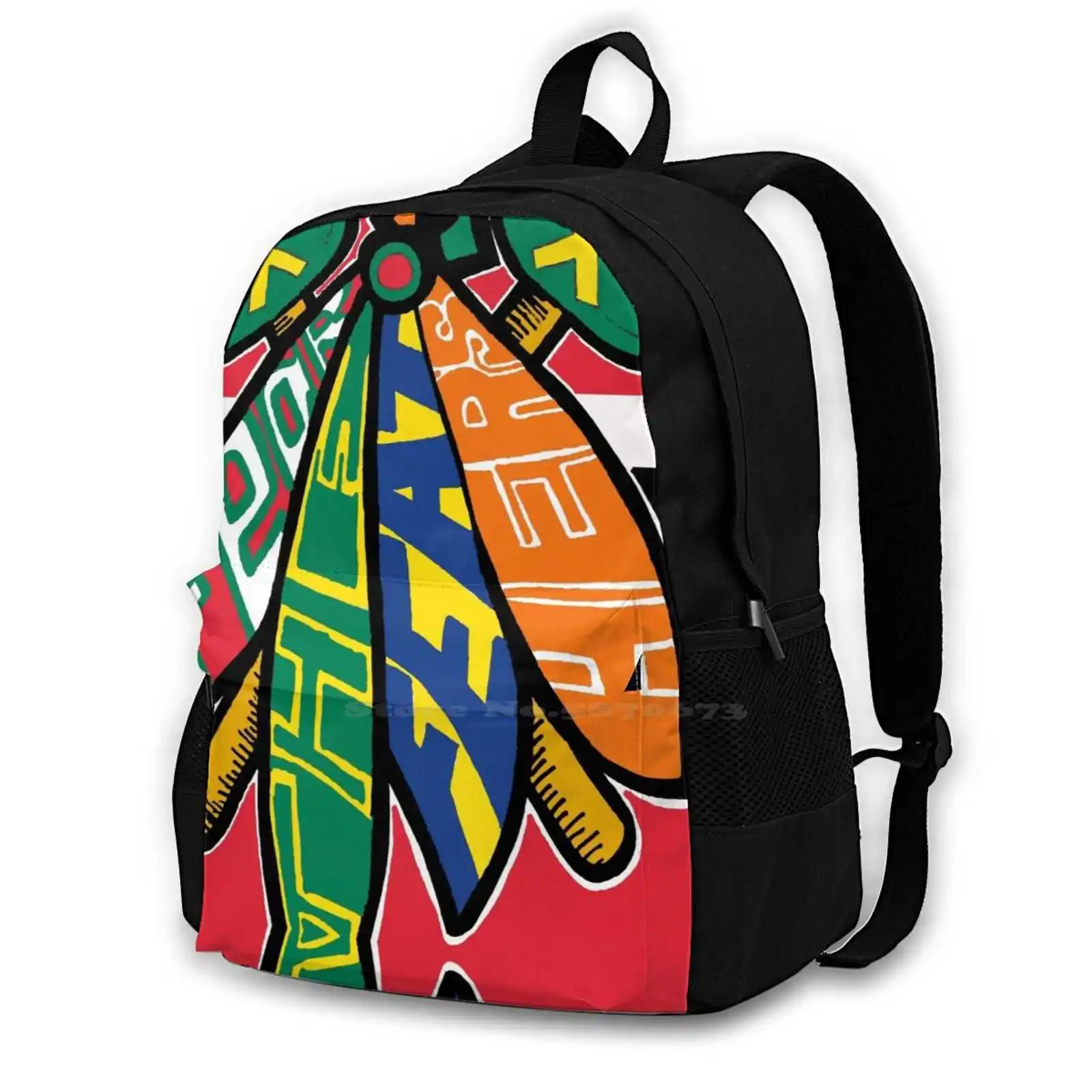 

Fear The Feathers Travel Laptop Bagpack School Bags Blackhawks Chicago Hockey