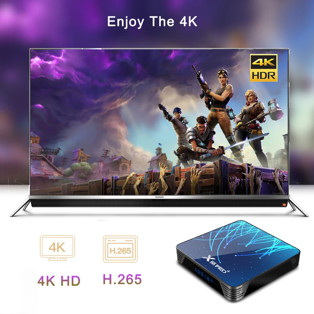 Восьмиядерный Android 9,0 ТВ приставка X88 PRO Plus 4 Гб 128 Гб Rockchip RK3368PRO 1080p 4K 60 кадров в секунду Google голосовой помощник Netflix 64 ГБ 32 ГБ
